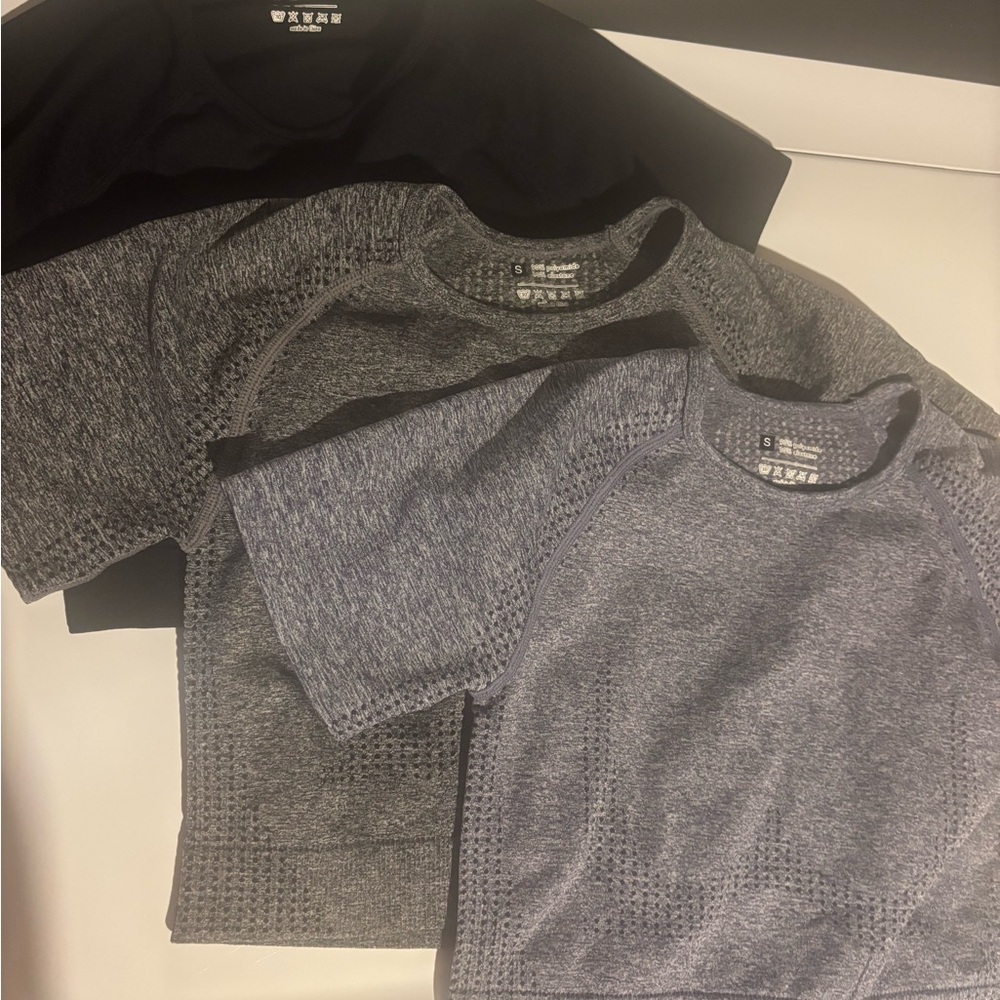 Set of Three Gray and Black Knit Tops